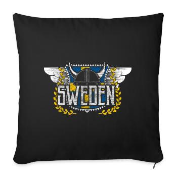 Sweden Mountains European Union - Sofa pillowcase 17,3'' x 17,3'' (45 x 45 cm) - black - Front