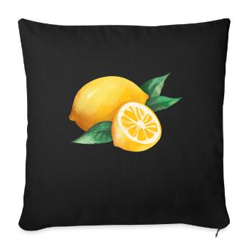 Zitrone Aquarell Italien Limone - Sofakissenbezug 45 x 45 cm - Schwarz - Vorne