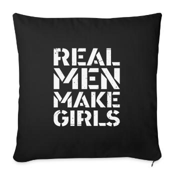 Real Men Make Girls Father’s Day Gift - Sofa pillowcase 17,3'' x 17,3'' (45 x 45 cm) - black - Front