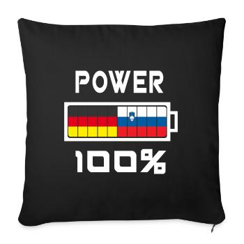 Germany and Slovenia Power 100% - Sofa pillowcase 17,3'' x 17,3'' (45 x 45 cm) - black - Front