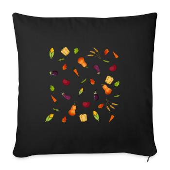 Légumes heureux - Housse de coussin décorative 45 x 45 cm - noir - Devant