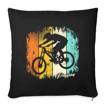 Fahrrad MTB Mountainbiker Downhill Mountain Bike - Sofakissenbezug 45 x 45 cm - Schwarz - Vorne