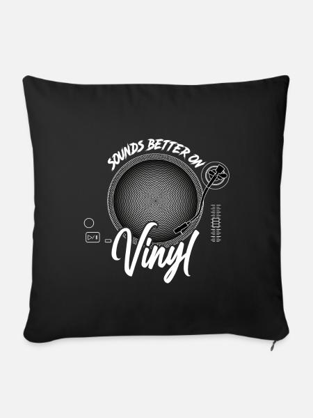 Sounds Better On Vinyl DJ Gift Record - Sofa pillowcase 17,3'' x 17,3'' (45 x 45 cm) - black