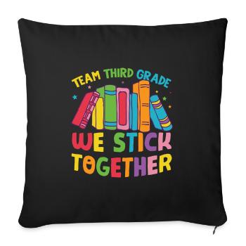 Team Third Grade Back To School - Sofa pillowcase 17,3'' x 17,3'' (45 x 45 cm) - black - Front