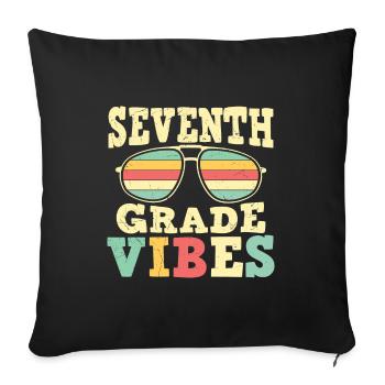 Back To School 7th Grade Vibes First Day - Sofa pillowcase 17,3'' x 17,3'' (45 x 45 cm) - black - Front