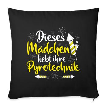 Pyrotechniker Feuerwerk Pyrotechnik Pyrotechnician - Sofakissenbezug 45 x 45 cm - Schwarz - Vorne