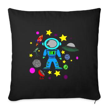 Enfants Star Toys Planètes volantes - Housse de coussin décorative 45 x 45 cm - noir - Devant