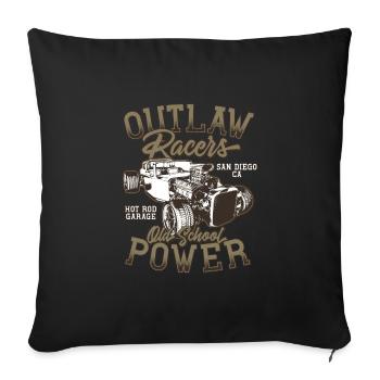 Hot Rod - Voitures de course classiques - lumineuses - Housse de coussin décorative 45 x 45 cm - noir - Devant