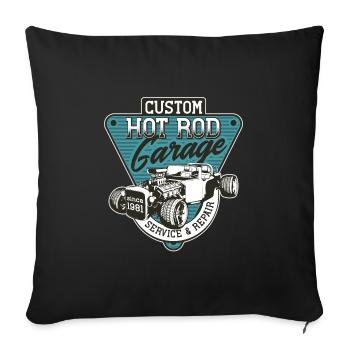 Hot Rod - Voitures de course classiques - sombre - Housse de coussin décorative 45 x 45 cm - noir - Devant