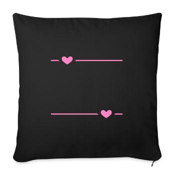 Ornement de stroke de cœur de ligne - Housse de coussin décorative 45 x 45 cm - noir - Devant