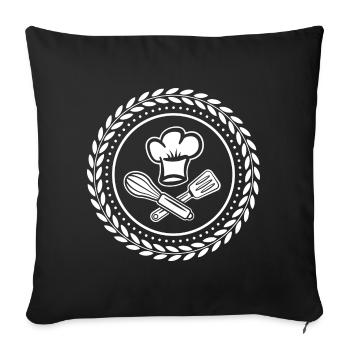 Couronne d’honneur en récompense du meilleur chef - Housse de coussin décorative 45 x 45 cm - noir - Devant