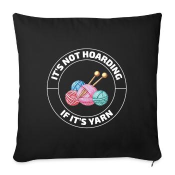 Crochet Crochet Crocheter Drôle - Housse de coussin décorative 45 x 45 cm - noir - Devant