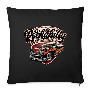 Rockabilly Hotrod Speed Flames - neg - Sofa pillowcase 17,3'' x 17,3'' (45 x 45 cm) - black - Front