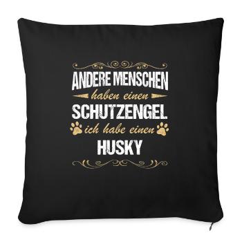 Husky Siberian Husky Hund Hundehalter - Sofakissenbezug 45 x 45 cm - Schwarz - Vorne