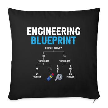 Engineering Blueprint Engineer Duct Tape Repairing - Sofakissenbezug 45 x 45 cm - Schwarz - Vorne