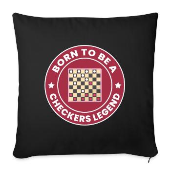 Checkers Draughts Strategy Board Games Funny - Sofa pillowcase 17,3'' x 17,3'' (45 x 45 cm) - black - Front