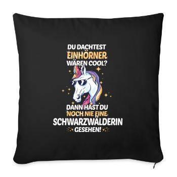 Schwarzwald Schwarzwälderin Heimat Spruch - Sofakissenbezug 45 x 45 cm - Schwarz - Vorne