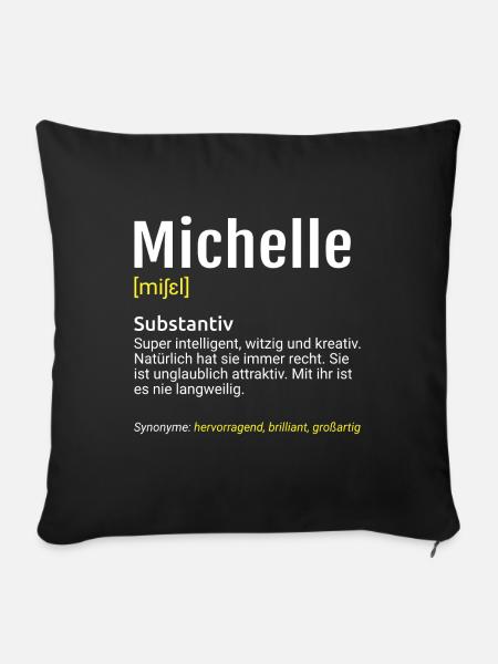 Michelle Name Definition - Sofakissenbezug 45 x 45 cm - Schwarz