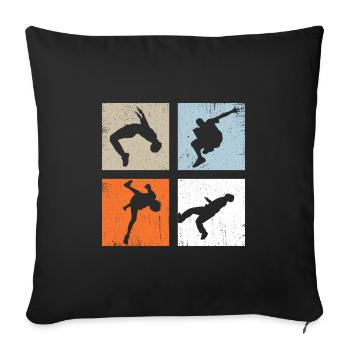 Parkour Vintage - Sofa pillowcase 17,3'' x 17,3'' (45 x 45 cm) - black - Front