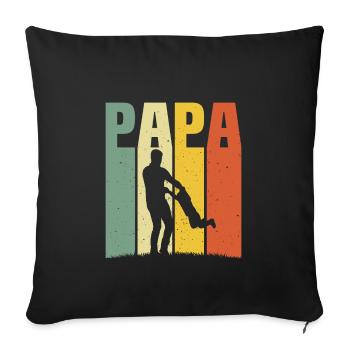 T-shirt father and son gift dad daughter dad son - Sofa pillowcase 17,3'' x 17,3'' (45 x 45 cm) - black - Front