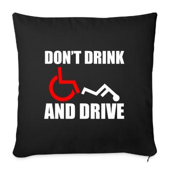 Wheelchair Humor Disabled - Sofa pillowcase 17,3'' x 17,3'' (45 x 45 cm) - black - Front