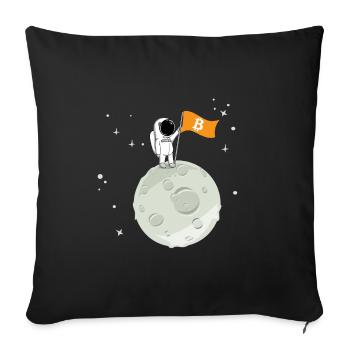 BTC to the moon - Sofakissenbezug 45 x 45 cm - Schwarz - Vorne