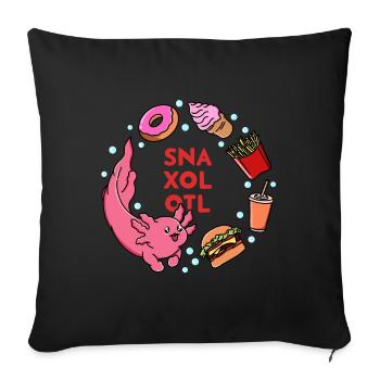 Axolotl Snaxolotl Fast Food - Sofa pillowcase 17,3'' x 17,3'' (45 x 45 cm) - black - Front
