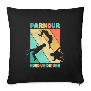 Parkour Freerunner Traceur Le Parcour parkourshirt - Sofakissenbezug 45 x 45 cm - Schwarz - Vorne
