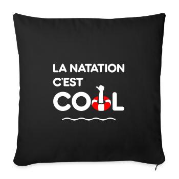 LA NATATION, C'EST COULE ! (piscine) - Housse de coussin décorative 45 x 45 cm - noir - Devant