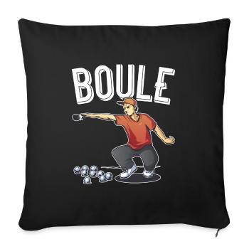 Petanque two players with boules balls boules boule - Sofa pillowcase 17,3'' x 17,3'' (45 x 45 cm) - black - Front