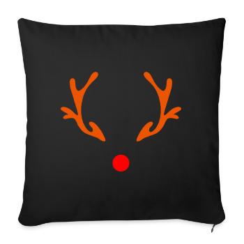 Motif de Noël de renne - Housse de coussin décorative 45 x 45 cm - noir - Devant
