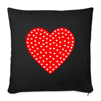 Heart Flood Small Hearts Pattern - Sofa pillowcase 17,3'' x 17,3'' (45 x 45 cm) - black - Front