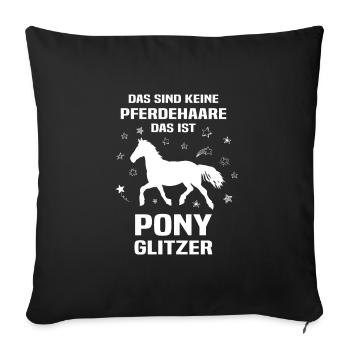 Pony Glitzer - Sofakissenbezug 45 x 45 cm - Schwarz - Vorne