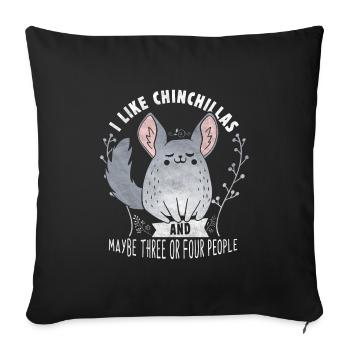 Chinchilla Dictons drôles - Housse de coussin décorative 45 x 45 cm - noir - Devant