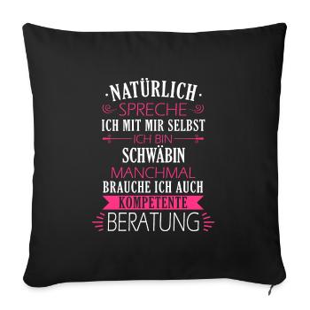 Schwaben Schwabe Schwaben Oberschwaben - Sofakissenbezug 45 x 45 cm - Schwarz - Vorne