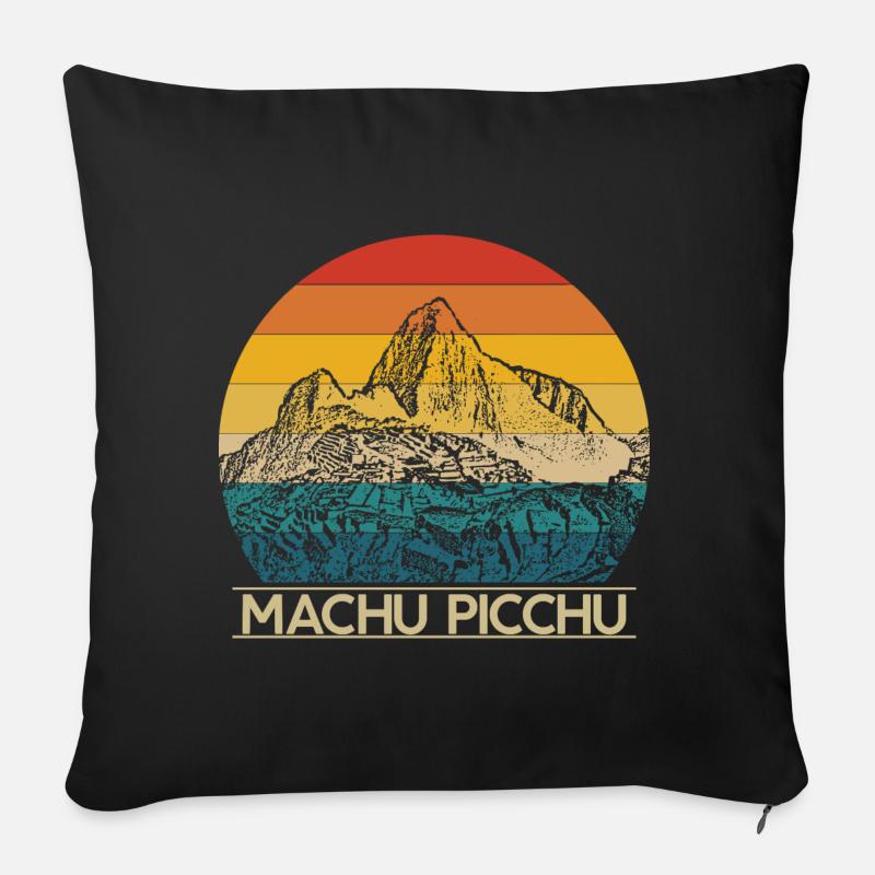Machu Picchu - Housse de coussin décorative 45 x 45 cm - noir