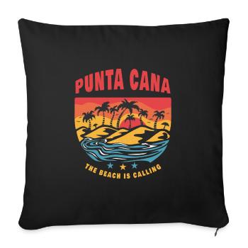 Punta Cana Beach Design - Sofakissenbezug 45 x 45 cm - Schwarz - Vorne