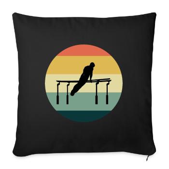 Artistic Gymnastics Parallel Bars Gymnast Vintage - Sofa pillowcase 17,3'' x 17,3'' (45 x 45 cm) - black - Front