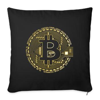 Bitcoin Gold - Sofa pillowcase 17,3'' x 17,3'' (45 x 45 cm) - black - Front