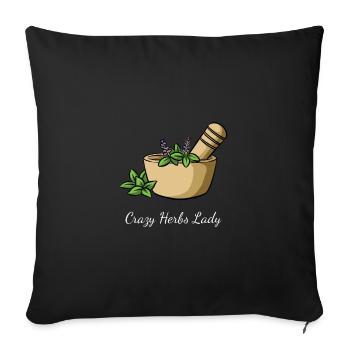 Herbs Crazy Herbs Lady - Sofa pillowcase 17,3'' x 17,3'' (45 x 45 cm) - black - Front