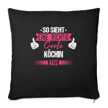 Koch Köchin Chefkoch kochen Küche Beruf Spruch - Sofakissenbezug 45 x 45 cm - Schwarz - Vorne