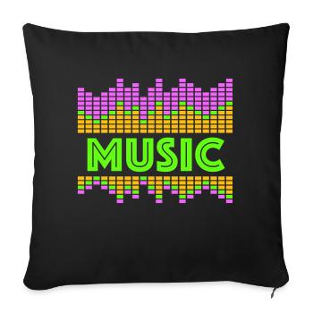 Égaliseur de musique LED Lumières Rythme Danse Stéréo - Housse de coussin décorative 45 x 45 cm - noir - Devant
