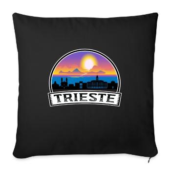 Trieste Italie Skyline Vintage Sunset Travel Souven - Housse de coussin décorative 45 x 45 cm - noir - Devant
