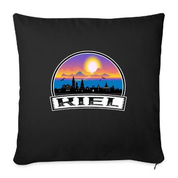 Kiel Germany Skyline Vintage Sunset Travel Souveni - Sofa pillowcase 17,3'' x 17,3'' (45 x 45 cm) - black - Front