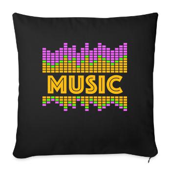 Égaliseur de musique LED Lumières Rythme Danse Stéréo - Housse de coussin décorative 45 x 45 cm - noir - Devant