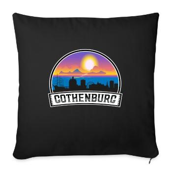 Göteborg Suède Skyline Vintage Sunset Travel So - Housse de coussin décorative 45 x 45 cm - noir - Devant