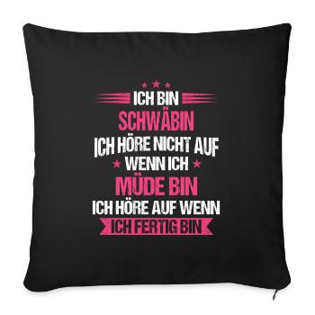 Schwaben Schwabe Schwaben Oberschwaben - Sofakissenbezug 45 x 45 cm - Schwarz - Vorne