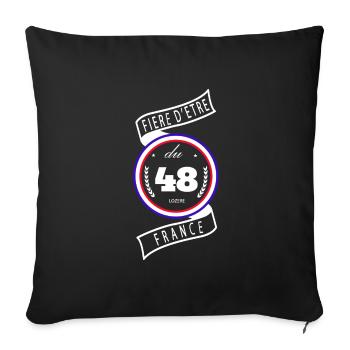 Fière D'être Du 48 Lozère France - Housse de coussin décorative 45 x 45 cm - noir - Devant