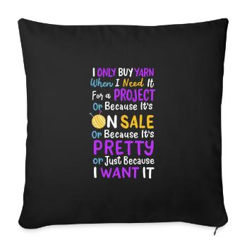 Knitting Knitting Wool - Sofa pillowcase 17,3'' x 17,3'' (45 x 45 cm) - black - Front