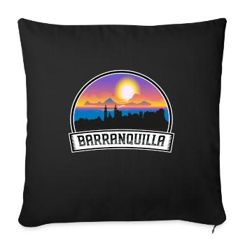 Barranquilla Colombia Skyline Vintage Sunset Trave - Sofa pillowcase 17,3'' x 17,3'' (45 x 45 cm) - black - Front